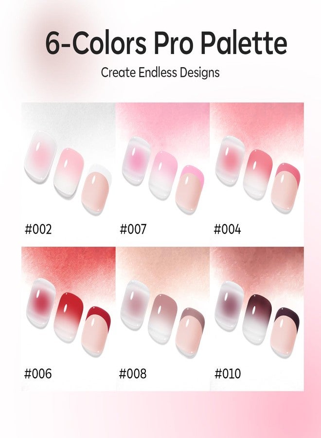 modelones Pat Paint Gel Nail, 6 Colors Soak Off UV Patting Gel Polish Pigmented Colors for Ombre & Gradient & Blush Blooming & French Tip Nail Art, Rose Garden - Image 4